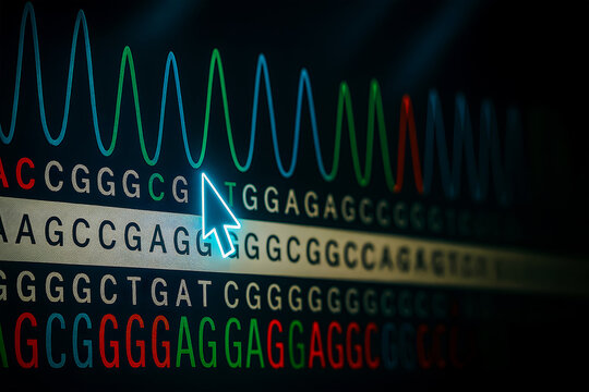 DNA sequencing chromatogram showing genetic analysis results