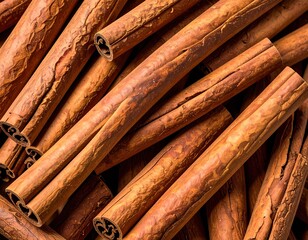 Aromatic Cinnamon Sticks Closeup.