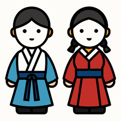 creative details Hanbok Vector Illustration