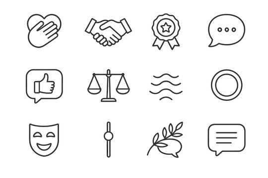 Honor voice empathy respectful icon vector scale icons meter grid thumbs dignity