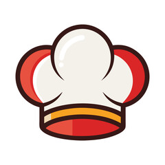 Chef Hat with Flat Bottom Edge Logo White Background Vector Art