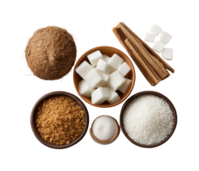 Sweet spice ingredients for recipes kitchen food display, isolated on transparent background, png