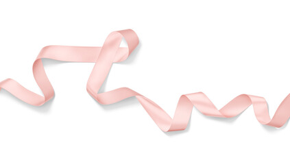 Fototapeta premium Blank white satin ribbon mockup, isolated