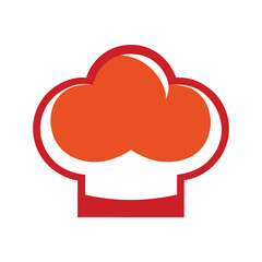 Modern Chef Hat with Flat Bottom Edge Logo White Background Vector Art