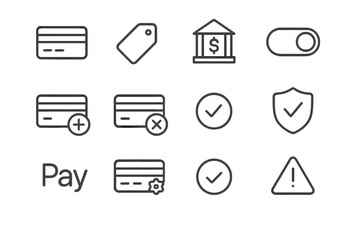 Grid apple icons method new checkout payment pay switch vector icon remove