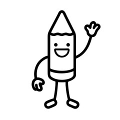 Pencil. Friendly mascot for educational tools and classroom visuals