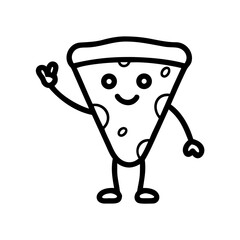 Pizza Slice. Playful character for kids&rsquo; menus and fast food marketing