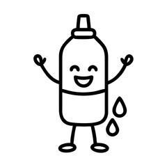 Glue Bottle Mascot. Creative school supply character for education and design kits