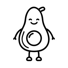 Avocado Mascot. Healthy lifestyle icon for kids and classrooms