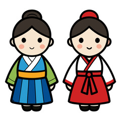 creative details Hanbok Vector Illustration
