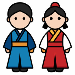 creative details Hanbok Vector Illustration