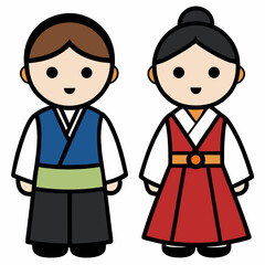 creative details Hanbok Vector Illustration