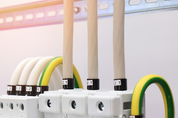 Connecting the electrical module using copper electrical insulated wires. 