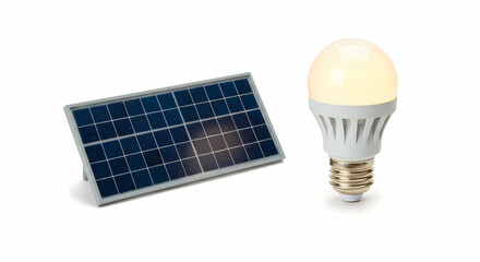 Solar Panel and LED Light Bulb: Sustainable Energy Solution
