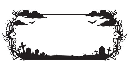 Obraz premium halloween border frame vector