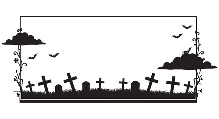 Obraz premium halloween border frame vector