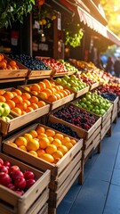 Outdoor fruit market stall