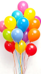 Vibrant and Festive Collection of Balloons in a Variety of Colors Displaying a Cheerful and Celebratory Mood for a Birthday