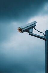 Surveillance Camera Against Dramatic Cloudy Sky
