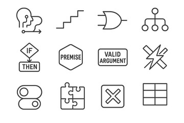 Path grid toggle vector logical stamp truth logic gate icons icon deduction