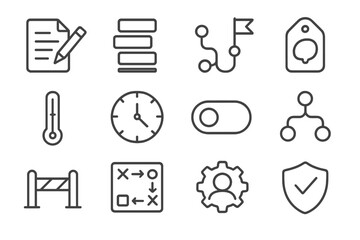 Goal working icon vector inhibition prioritization icons clock switching executive planning function