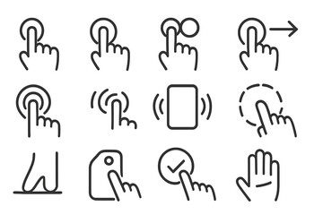 Tactile icon touch tag feedback haptic contact icons swipe pressure tap interaction