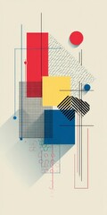 Abstract Geometric Composition with Bold Colors