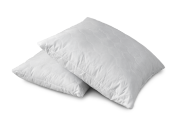 sleep pillows with cotton cover, isolate on a white background