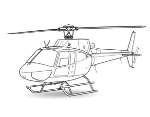 Fototapeta premium Helicopter outline drawing