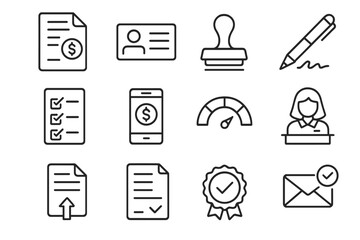 Score vector upload icons contract loan form stamp application credit icon digital