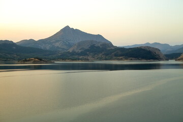 Serene Waters of Porma Reservoir at Dusk