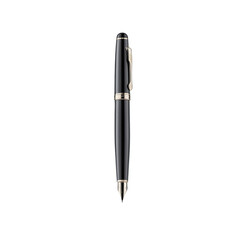 Elegant Black Fountain Pen Isolated on White Background