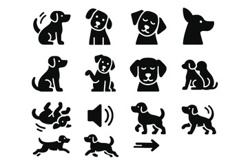 Wag tail icon jumping vector rolling motion rotation pet cuddle synthetic position