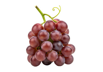 Fototapeta premium A bunch of plump, deep red grapes, highlighted against a pure black background, displays rich tones and highlights the juicy fruit.