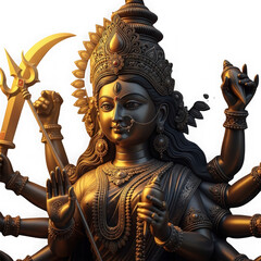 Obraz premium Ardhanarishvara statue isolated on transparent background transparent background