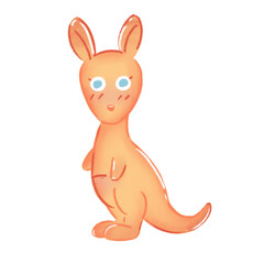 Cute Kangaroo Cartoon Illustration