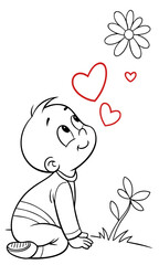 illustration of a boy baby