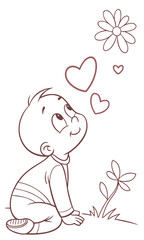 illustration of a boy baby