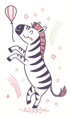 cute illustrated zebra
