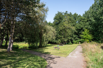 Park of Etang de la Trapperie in Habay, Province de Luxembourg, Belgium