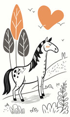 Naklejka premium vector illustration of a horse