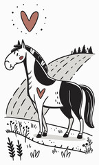 vector illustration of a horse