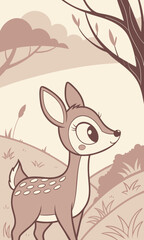 Obraz premium vector illustration of a deer