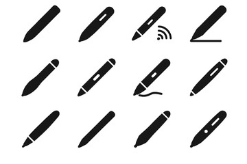 Fototapeta premium Led stylus electronic digital wireless icon smart vector pen interactive device pointer