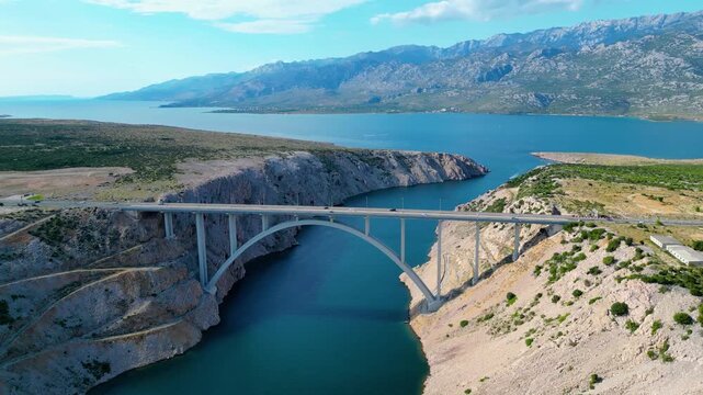 Maslenica bridge highway, A1 motorway bridge, modern bridge Croatia, Novsko Ždrilo, Adriatic highway, Croatian infrastructure, Zadar County, engineering landmark, arch bridge, travel Croatia, road tri