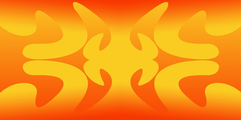 Illustration of a curved wave pattern in orange gradient