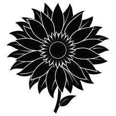 sunflower silhouette vector art design