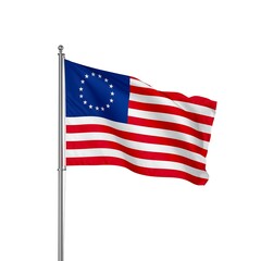 Obraz premium Bold american flag waving proudly on a silver pole iconic symbol of freedom and patriotism