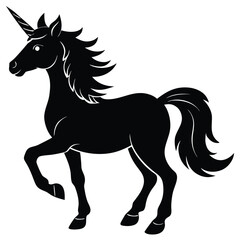 unicorn silhouette vector art design