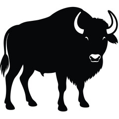 buffalo silhouette vector art design